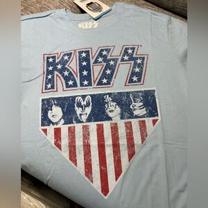 KISS light blue tshirt